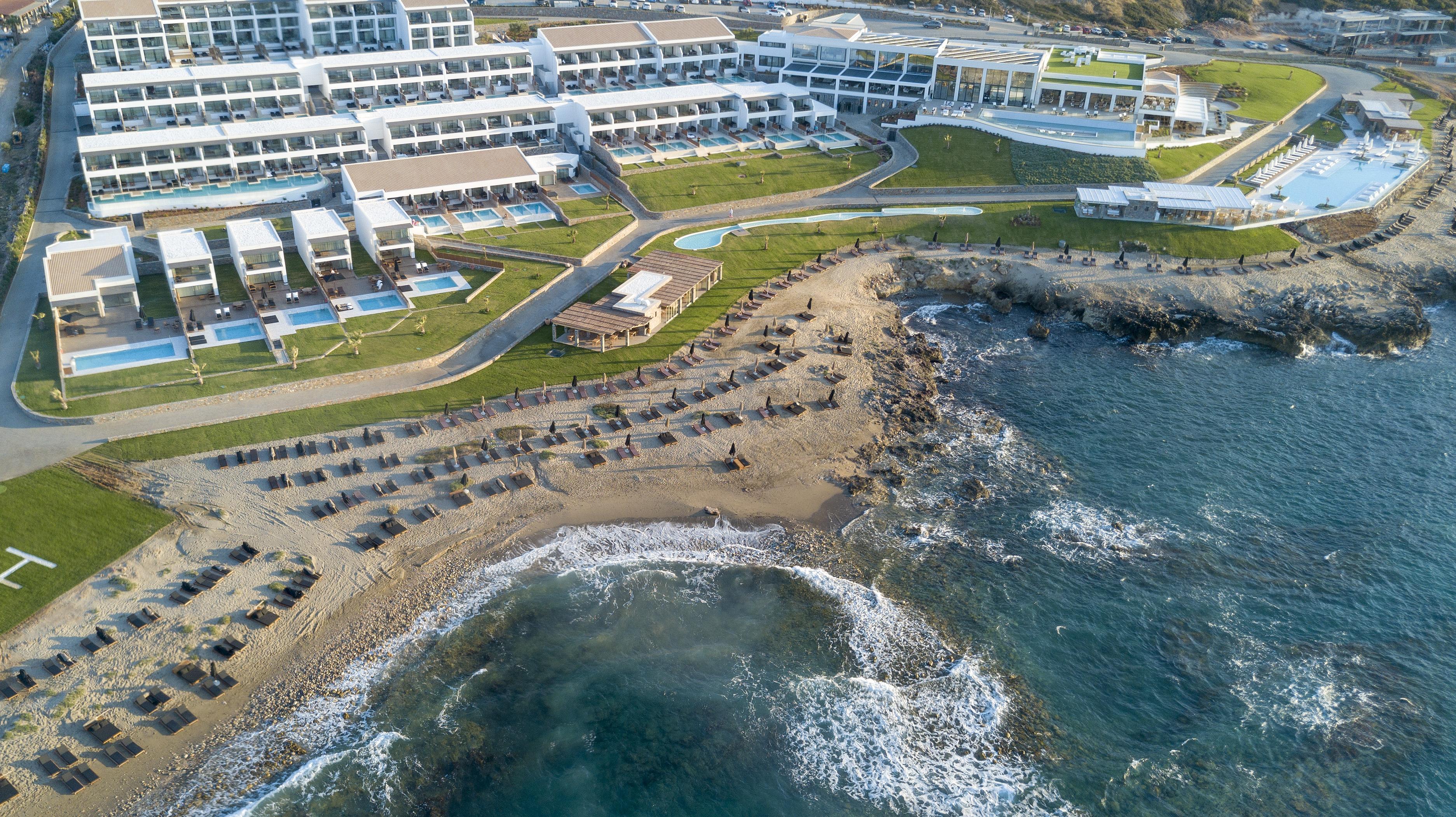 Abaton Island Resort & Spa Limenas Chersonisou Exterior foto Aerial view of the hotel